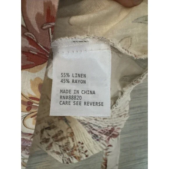 Calypso St Barth Bohemian Floral Romance  Wrap Blouse Flutter Cap Sleeve  XL NWT - Picture 6 of 9